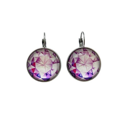 earrings steel silver purple shine1